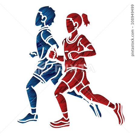 Children Running Boy and Girl Playing Together Exercise Runner Jogging Cartoon Sport Graphic Vector Children Running Boy and Girl Playing Together Exercise Runner Jogging Cartoon Sport Graphic Vector 108949499