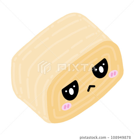 Cute Tamago Sushi Mascot Character Kawaii Cartoon illustration 108949878