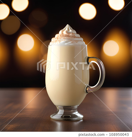 eggnog, milk with liquor, Christmas drink ai-generated  108950043