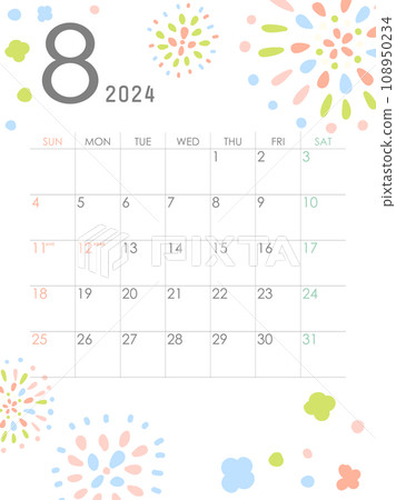 Write-in calendar for August 2024 Write-in calendar for August 2024 108950234