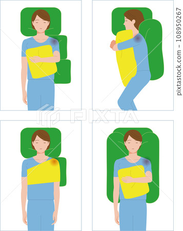 Frozen shoulder, frozen shoulder, frozen shoulder, periarthritis. An example of how to relieve shoulder pain at night 108950267