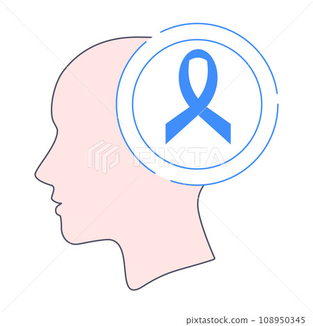 Blue awareness ribbon icon 108950345
