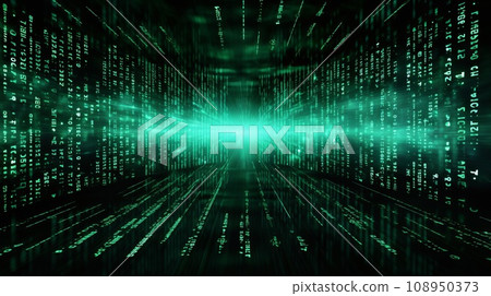 matrix style binary code digital background with falling numbers 108950373