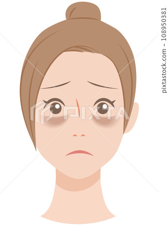 A woman with dark circles in her eyes, brown bears 108950381