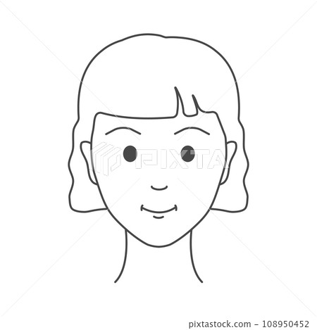 Teenage girl happy face portrait illustration Teenage girl happy face portrait illustration 108950452