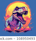 dangerous Dinosaur cartoon for magazines for printing  108950493