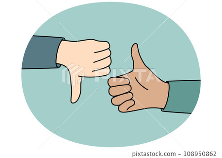 People hands showing thumb up and down 108950862