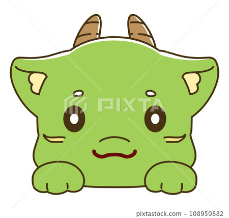 微笑的龍人物臉插畫素材 108950882