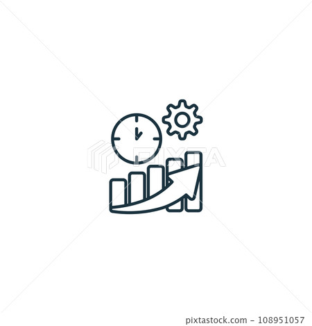 Efficiency outline icon. Monochrome simple sign from productivity collection. Efficiency icon for logo, templates, web design and infographics. Efficiency outline icon. Monochrome simple sign from productivity collection. Efficiency icon for logo, templates, web design and infographics. 108951057