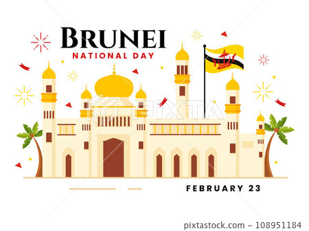 Happy Brunei Darussalam National Day Vector Illustration on 23 February with Waving Flag in Patriotic Holiday Flat Cartoon Background Design Happy Brunei Darussalam National Day Vector Illustration on 23 February with Waving Flag in Patriotic Holiday Flat Cartoon Background Design 108951184