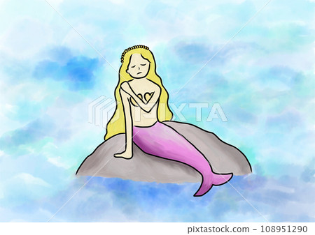 A mermaid princess suffering from stiff shoulders A mermaid princess suffering from stiff shoulders 108951290