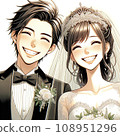 微笑的情侶（婚禮）AI 生成圖像 108951296