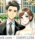 微笑的情侶（婚禮）AI 生成圖像 108951298
