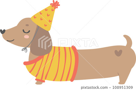 Birthday Dog, Cute Dachshund Sausage Dog with balloons , Festive and Playful Pet in Colorful Party Theme Birthday Dog, Cute Dachshund Sausage Dog with balloons , Festive and Playful Pet in Colorful Party Theme 108951309