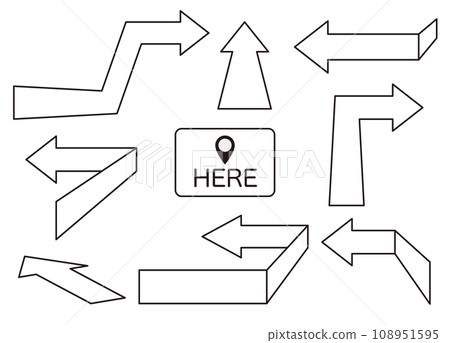 Vector illustration set of direction arrows that can be pasted onto photos Vector illustration set of direction arrows that can be pasted onto photos 108951595