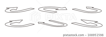 U 型轉彎箭頭的向量插圖集 U 型轉彎箭頭的向量插圖集 108951598