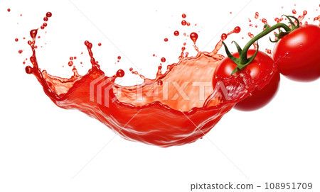 Tomato sauce splashing on the transparent background 108951709
