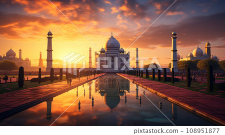 Taj Mahal India at sunset time Taj Mahal India at sunset time 108951877