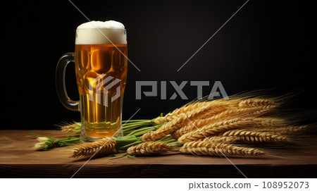 barley rice and beer glass 108952073
