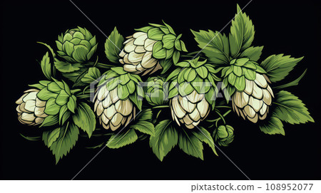 illustration of the hop flower on the isolated background 108952077
