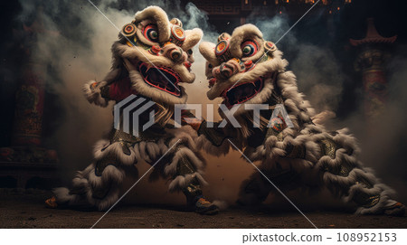 lion dance in Chinese cultures 108952153