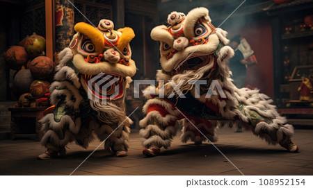 lion dance in Chinese cultures 108952154
