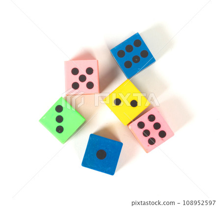 Erasers in the form of dice Erasers in the form of dice 108952597
