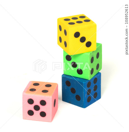 Erasers in the form of dice Erasers in the form of dice 108952613