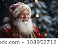 Smiling Santa Claus near the Christmas tree in the forest 108952712