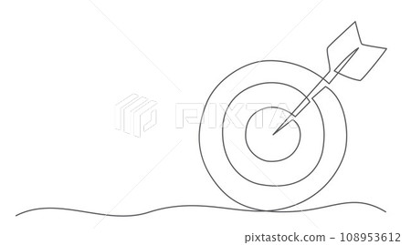 Goal One line drawing isolated on white background 108953612