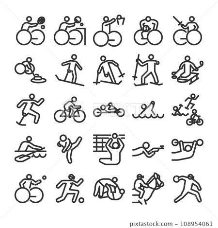 殘障運動殘障者運動圖示集 108954061