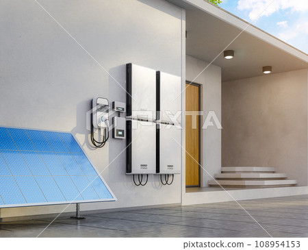 Solar panel generate electricity for ev charger Solar panel generate electricity for ev charger 108954153