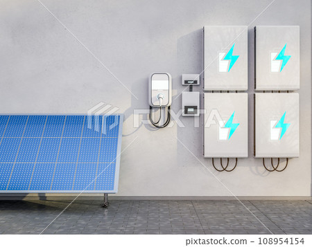 Solar panel generate electricity for ev charger Solar panel generate electricity for ev charger 108954154