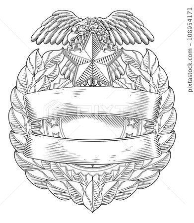 Police Military Eagle Badge Shield Sheriff Crest Police Military Eagle Badge Shield Sheriff Crest 108954171