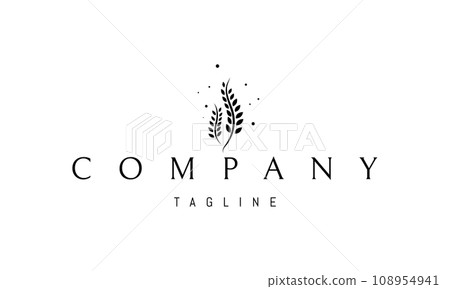 Vector logo with an abstract image of two ears of wheat. 108954941
