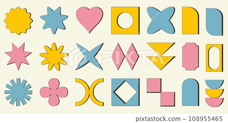 Vector set of geometric shapes. Trendy abstract minimalist figures. Modern abstract graphic design elements. 108955465
