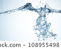 Cool ice image material in the extremely hot summer. Background material of waves and bubbles. With copy space. 108955498