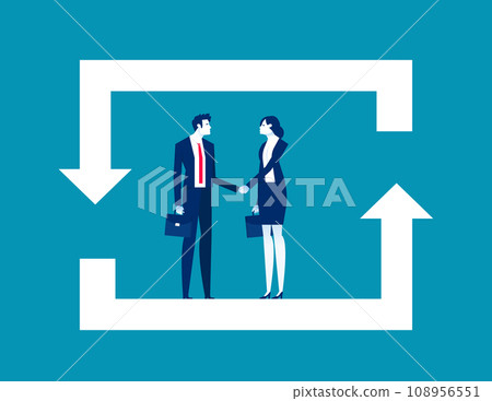 Completion of a transaction . Business exchange vector illustration Completion of a transaction . Business exchange vector illustration 108956551