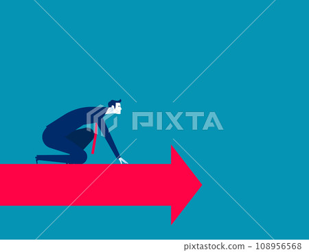 Businessman ready to take off. Business vector illustration Businessman ready to take off. Business vector illustration 108956568