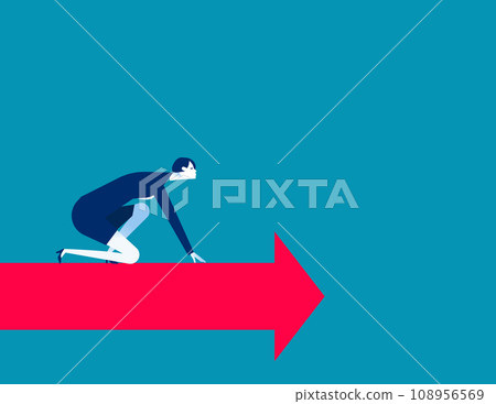 Businesswoman ready to take off. Business vector illustration Businesswoman ready to take off. Business vector illustration 108956569