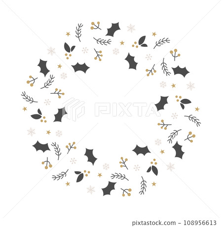 Simple and stylish Christmas wreath frame illustration Simple and stylish Christmas wreath frame illustration 108956613