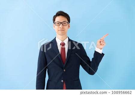 Businessman middle finger pointing Businessman middle finger pointing 108956662