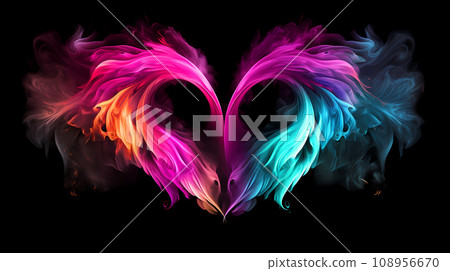 Heart with Wings Abstract Smoke Background Heart with Wings Abstract Smoke Background 108956670