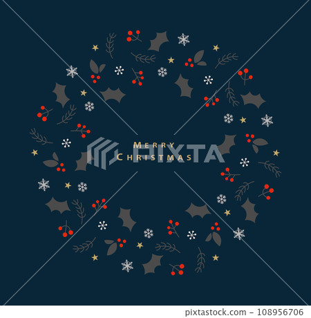 Simple and stylish Christmas wreath illustration Simple and stylish Christmas wreath illustration 108956706