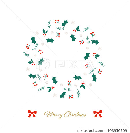 Simple and stylish Christmas wreath illustration 108956709