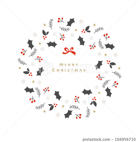 Simple and stylish Christmas wreath illustration 108956710