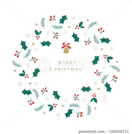 Simple and stylish Christmas wreath illustration 108956711