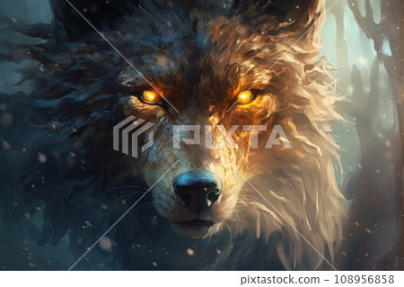 Lone wolf spirit guide illustration Lone wolf spirit guide illustration 108956858