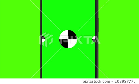 3D render of three smartphone with a green background. Rotating in screen. With a green screen for easy keying. Computer generated image. Easy customizable. 3D Illustration. 3D render of three smartphone with a green background. Rotating in screen. With a green screen for easy keying. Computer generated image. Easy customizable. 3D Illustration. 108957773