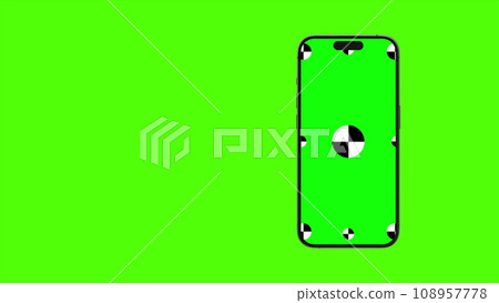 Smartphone green screen rotating on green background. Smartphone motion graphic. 3D rendering. Computer generated image. Easy customizable. 3D Illustration. Smartphone green screen rotating on green background. Smartphone motion graphic. 3D rendering. Computer generated image. Easy customizable. 3D Illustration. 108957778